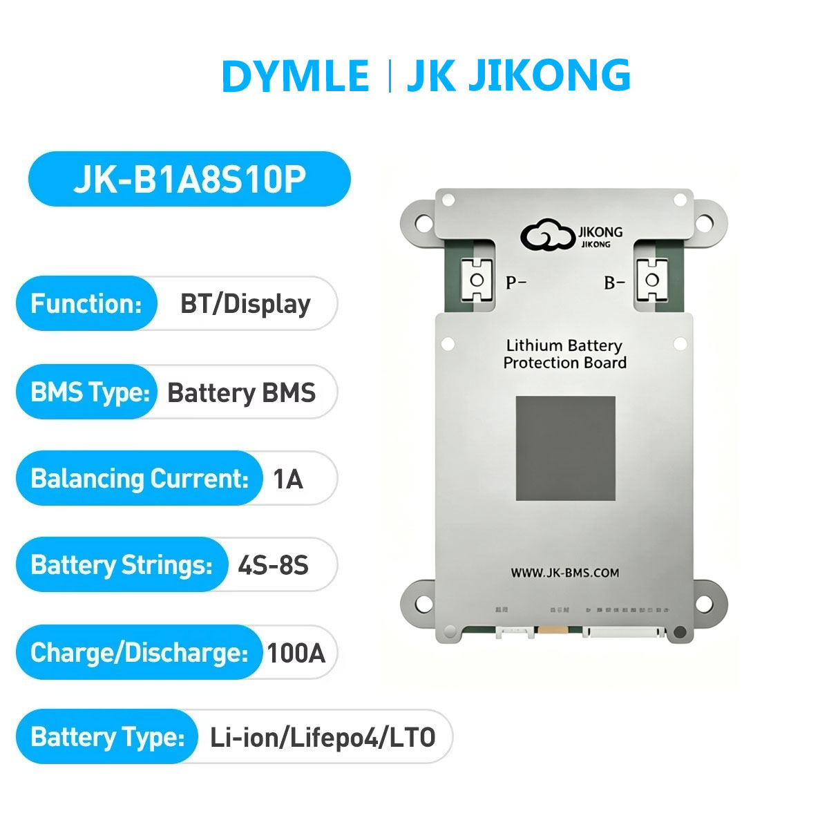 Lithium Battery 12V - JK JIKONG B1A8S10P BMS Ativo Inteligente