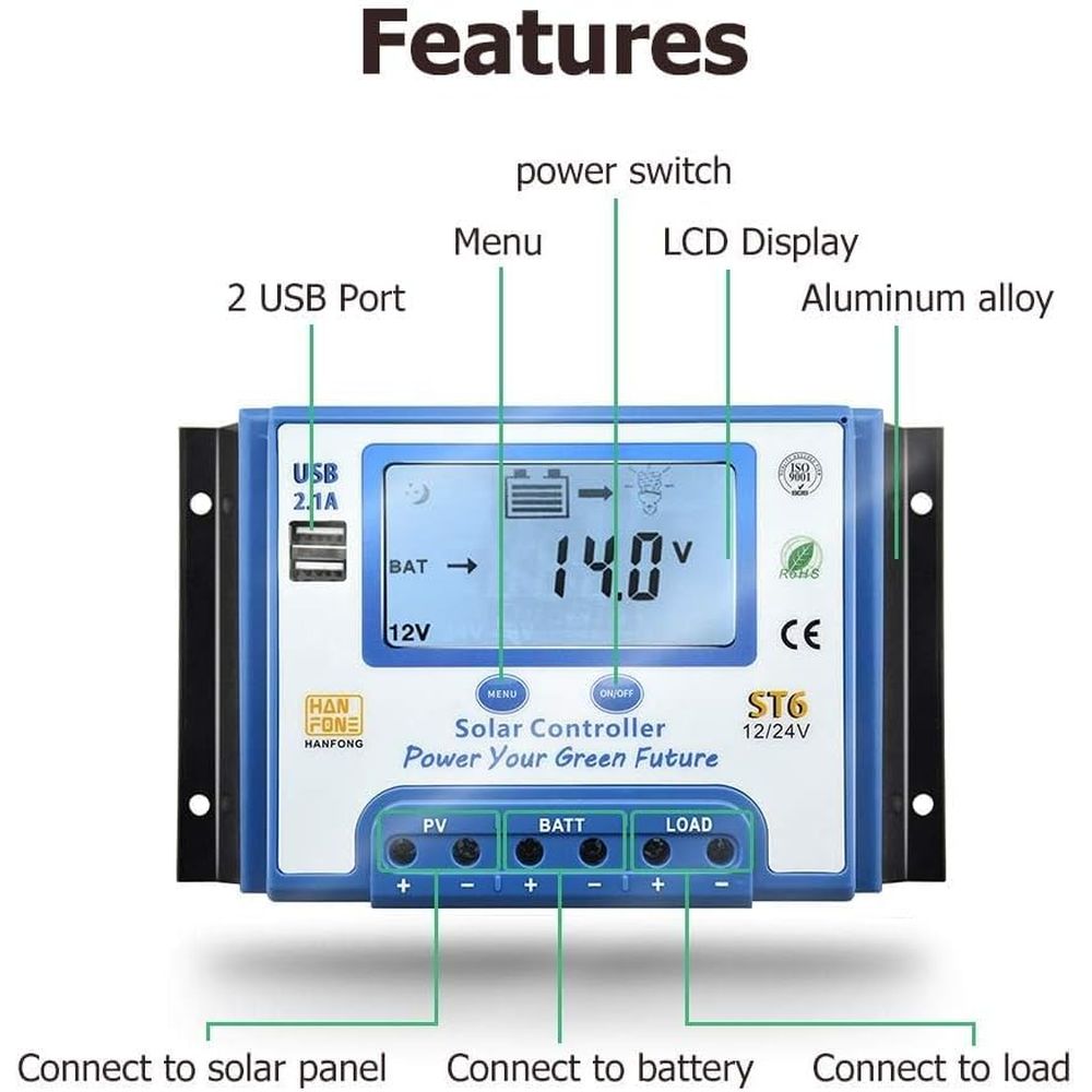 Controlador de Carga Solar 60A - Solar Panel avaliação e preço